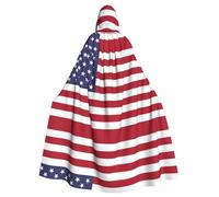 WBQLSL Carnival fashion cape, Halloween hooded cape, unisex, carnival, theme party and masquerade American flag pattern