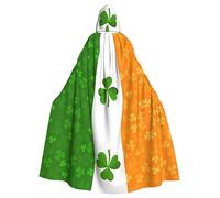 WBQLSL Carnival fashion cape, Halloween hooded cape, unisex, carnival, theme party and masquerade irish flag pattern