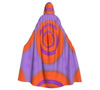 WBQLSL Carnival fashion cape, Halloween hooded cape, unisex, carnival, theme party and masquerade Orange circle centre pattern