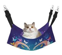 WBQLSL Cartoon Butterfly Large Pattern pet Hammock - Sleeping Hammock for Cats, Ferrets, Puppies, Rabbits, Small Animals