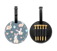 WBQLSL Cartoon Cute Bunny Fashionable Printed Golf tee Storage Bag - Lightweight Design for Quick tee Storage