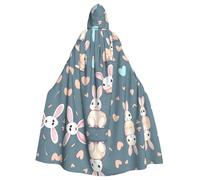 WBQLSL Cartoon cute bunny Printed Cape Robe - Masquerade Cape with Hood