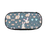 WBQLSL Cartoon Cute Bunny Printed Pencil case - Multi-Layer partition Pencil case, Suitable for Storing Campus Office Stationery