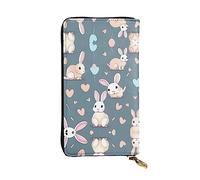 WBQLSL Cartoon cute bunny Zipper leather wallet, 7.5 * 4.1 inch long clutch bag, multiple compartments and large capacity, a good gift for friends