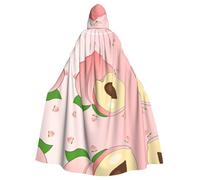 WBQLSL cartoon peach Prints Hooded Cape - Holiday Party/Carnival Cosplay Costume Suitable for Adults and Children