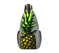 WBQLSL Cartoon Pineapple Printed Outdoor Crossbody Bag - Lightweight Travel Chest Pack, Perfect for Daily Commutes and Cycling