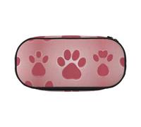 WBQLSL cat paw background Printed stationery storage bag - multi-grid layered pencil case portable student pencil bag