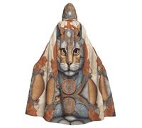 WBQLSL Cat's Eye Printed Halloween cape, masquerade hooded cape, suitable for theme parties