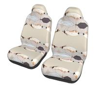 WBQLSL Cat's laziness Printed Car Seat Covers 2-Piece Pack - Front Seat Backrest Cushions Suitable for Sedans, SUVs, Trucks, Vans
