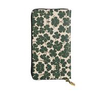 WBQLSL Celtic Clover Stylish leather wallet, 7.48 x 4.13 inch long zippered coin purse, convenient travel cash wallet
