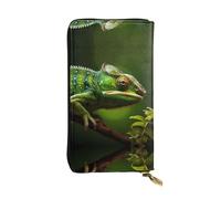 WBQLSL chameleon Zipper leather wallet, 7.5 * 4.1 inch long clutch bag, multiple compartments and large capacity, a good gift for friends