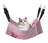 WBQLSL Cherry Blossom White Staircase Medium Printed cat cage Hanging Hammock - Suitable for Cats, Ferrets, Puppies, Rabbits, Small Animals