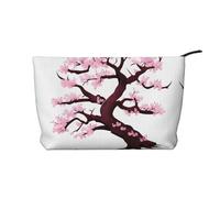 WBQLSL Cherry Blossoms Tree Corduroy cosmetic bag - travel storage bag, can hold lipstick, powder and other cosmetics