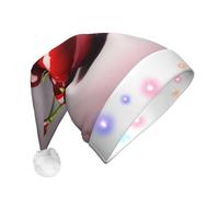 WBQLSL Chilean cherries LED Light Santa Hatï¼ŒUnisex Christmas New Year Adult Hat, Plush New Year Christmas Party Gift