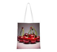 WBQLSL Chilean cherries Shopping Bag, Unisex Hand Tote Lightweight Canvas Bag, Suitable for Shopping, Event Promotion, Travel, Work Reusable Tote Bag,