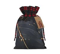 WBQLSL Christmas Gift Drawstring Bag 8.3 * 11.8 Inch, Christmas Party Supplies Decorative Bag, Enchanted Plant Leaves Burlap Gift Bag
