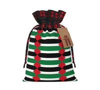 WBQLSL Christmas Gift Drawstring Bag 8.3 * 11.8 Inch, Christmas Party Supplies Decorative Bag, Flag of the State of Palestine Burlap Gift Bag