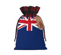 WBQLSL Christmas Gift Drawstring Bag 8.3 * 11.8 Inch, Christmas Party Supplies Decorative Bag, Flag of the Turks and Caicos Islands Burlap Gift Bag