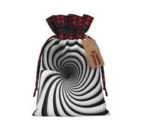 WBQLSL Christmas Gift Drawstring Bag 8.3 * 11.8 Inch, Christmas Party Supplies Decorative Bag, spiral optical illusion gif Burlap Gift Bag