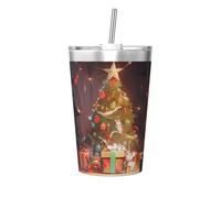 WBQLSL Christmas Tree Insulated Straw Cup Ideal for Gym use or Carrying on The go