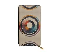 WBQLSL Circle after circle Stylish leather wallet, 7.48 x 4.13 inch long zippered coin purse, convenient travel cash wallet