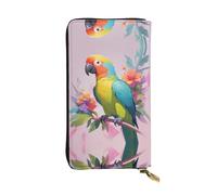 WBQLSL Circuit Parrot Stylish leather wallet, 7.48 x 4.13 inch long zippered coin purse, convenient travel cash wallet