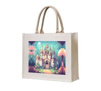 WBQLSL Classical castle Printed Canvas Tote | Lightweight Storage Bag Perfect for the Beach, Picnics, and Everyday Shopping