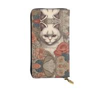 WBQLSL Close-up of deep cat's eye Stylish leather wallet, 7.48 x 4.13 inch long zippered coin purse, convenient travel cash wallet