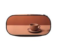 WBQLSL Coffee Solid Color Large capacity pencil bag, multi-layer partition stationery storage bag - unisex learning office supplies