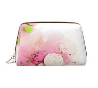 WBQLSL Color fragment paper Leather cosmetic bag, portable travel cosmetic bag, large capacity cosmetic storage bag with pockets, White, One Size