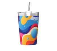 WBQLSL Colored Arc Balls Insulated Straw Cup Ideal for Gym use or Carrying on The go