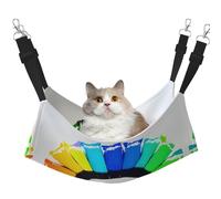 WBQLSL Colored Crayon Circles Medium Printed cat cage Hanging Hammock - Suitable for Cats, Ferrets, Puppies, Rabbits, Small Animals