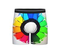 WBQLSL Colored crayon circles Men's boxer briefs, high-elastic, breathable fabric, multiple sizes (S-2XL), Black, M