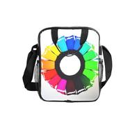 WBQLSL Colored crayon circles printing Transparent Shoulder Bag Lunch Handbag with Zipper and Shoulder Strap for Women Men Work Shopping