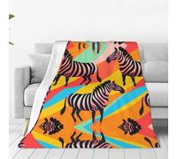 WBQLSL Colorful Background Zebra Prints Ultra-soft flannel blanket - One blanket for home, travel, and the outdoors - 40"x30"