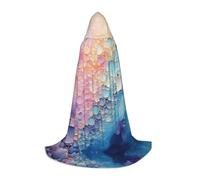 WBQLSL Colorful Blue Marble Patterned M Wizard Cape, Suitable for Adults & Teens Cosplay, Full Size Range S, M, L