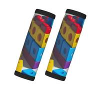 WBQLSL Colorful Building Blocks Printed Luggage Handle Cover - wear-Resistant Suitcase Cover, Comfortable Grip