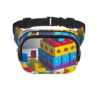 WBQLSL Colorful Building Blocks Printed Waist Bag, Stylish Crossbody Bag, Lightweight Travel Sports Chest Bag