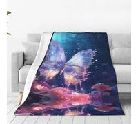 WBQLSL Colorful Butterflies Prints Ultra-soft flannel blanket - One blanket for home, travel, and the outdoors - 50"x40"