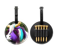 WBQLSL Colorful Cow's Head Fashionable Printed Golf tee Storage Bag - Lightweight Design for Quick tee Storage