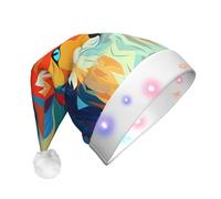 WBQLSL Colorful Little Foxes Decorative Santa hat with LED lights, perfect for costume parties and stage performances.