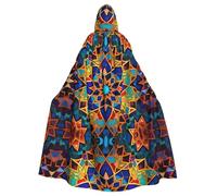 WBQLSL Colorful patternsAdult Halloween hooded cape, perfect for Halloween, costume parties,and cosplay.