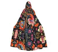WBQLSL Colorful Plant PatternsAdult Halloween hooded cape, perfect for Halloween, costume parties,and cosplay.