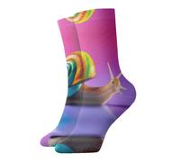 WBQLSL Colorful snails Patterned Casual Warm Mid-Calf Socks, Stylish Socks for Outdoor Activities and Everyday Wear