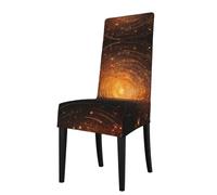 WBQLSL cosmic galaxy Patterned chair covers with backrests for restaurants ceremonies weddings and banquets