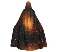 WBQLSL cosmic galaxyPrinted Halloween cape, hooded cloak for masquerade, carnival party or cosplay costume