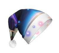 WBQLSL Cosmic Saturn LED Light Santa Hat,Unisex Christmas New Year Adult Hat, Plush New Year Christmas Party Gift