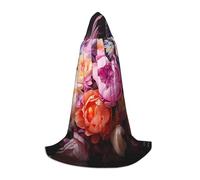 WBQLSL Cosplay hooded Butterflies and Fresh Bush printed Small cape, costume, essential holiday party prop, sizes S/M/L (unisex)