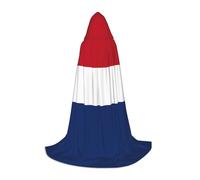 WBQLSL Cosplay hooded Dutch flag printed Medium cape, costume, essential holiday party prop, sizes S/M/L (unisex)