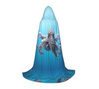 WBQLSL Cosplay hooded Octopus in the Sea printed Large cape, costume, essential holiday party prop, sizes S/M/L (unisex)